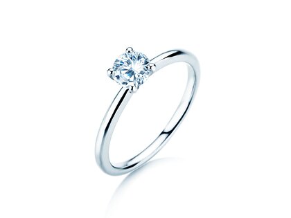 Verlobungsring Classic 4 in 14K Weißgold mit Labordiamant 0,50ct E/VS