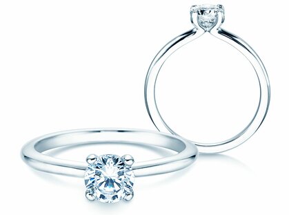 Verlobungsring Classic 4 in 14K Weißgold mit Diamant 0,60ct G/SI