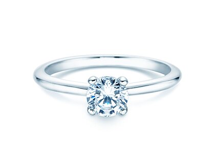 Verlobungsring Classic 4 in 18K Weißgold mit Diamant 0,60ct H/SI