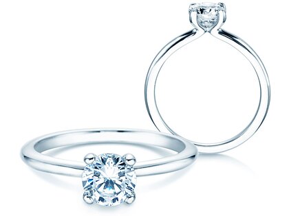 Verlobungsring Classic 4 in 9K Weißgold mit Labordiamant 1,00ct E/VS