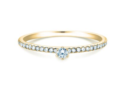 Verlobungsring Classic Pavé in 18K Gelbgold mit Diamanten 0,20ct G/SI