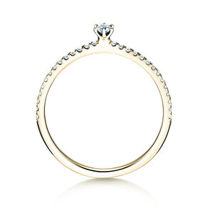 Verlobungsring Classic Pavé in 18K Gelbgold mit Diamanten 0,20ct G/SI
