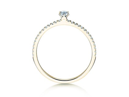Verlobungsring Classic Pavé in 18K Gelbgold mit Diamanten 0,30ct G/SI