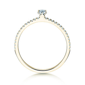 Verlobungsring Classic Pavé in 18K Gelbgold mit Diamanten 0,30ct G/SI