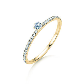 Verlobungsring Classic Pavé in 18K Gelbgold mit Diamanten 0,30ct G/SI