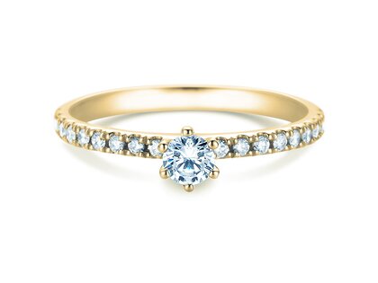 Verlobungsring Classic Pavé in 18K Gelbgold mit Diamanten 0,40ct G/SI