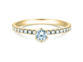 Verlobungsring Classic Pavé in 18K Gelbgold mit Diamanten 0,40ct G/SI