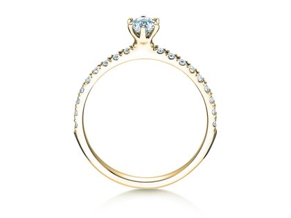 Verlobungsring Classic Pavé in 18K Gelbgold mit Diamanten 0,40ct G/SI