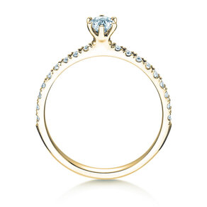 Verlobungsring Classic Pavé in 18K Gelbgold mit Diamanten 0,40ct G/SI