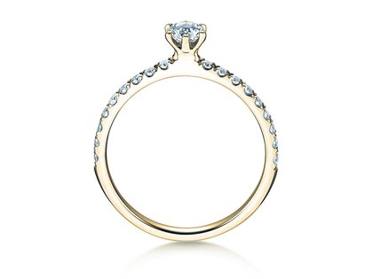 Verlobungsring Classic Pavé in 14K Gelbgold mit Diamanten 0,50ct G/SI