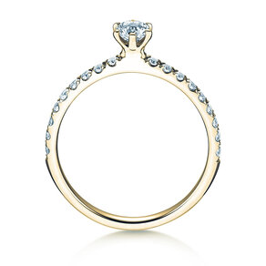 Verlobungsring Classic Pavé in 14K Gelbgold mit Diamanten 0,50ct G/SI