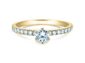 Verlobungsring Classic Pavé in 18K Gelbgold mit Diamanten 0,60ct G/SI