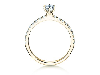 Verlobungsring Classic Pavé in 18K Gelbgold mit Diamanten 0,60ct G/SI