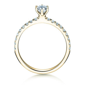 Verlobungsring Classic Pavé in 18K Gelbgold mit Diamanten 0,60ct G/SI