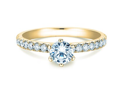 Verlobungsring Classic Pavé in 18K Gelbgold mit Diamanten 0,85ct