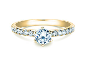 Verlobungsring Classic Pavé in 18K Gelbgold mit Diamanten 0,85ct