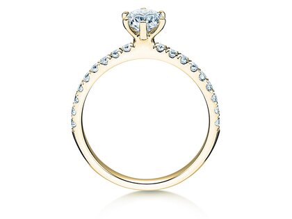 Verlobungsring Classic Pavé in 18K Gelbgold mit Diamanten 0,85ct