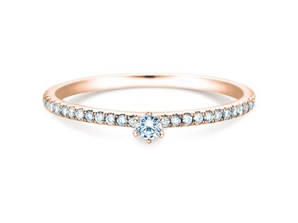 Verlobungsring Classic Pavé in 18K Roségold mit Diamanten 0,20ct G/SI