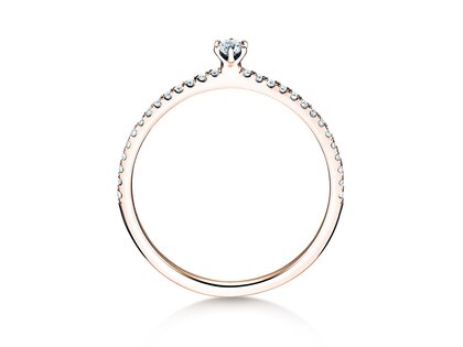 Verlobungsring Classic Pavé in 18K Roségold mit Diamanten 0,20ct G/SI
