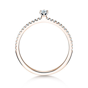 Verlobungsring Classic Pavé in 18K Roségold mit Diamanten 0,20ct G/SI