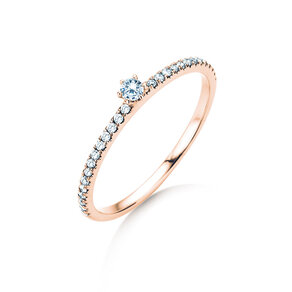 Verlobungsring Classic Pavé in 18K Roségold mit Diamanten 0,20ct G/SI