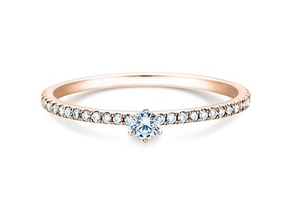 Verlobungsring Classic Pavé in 18K Roségold mit Diamanten 0,30ct G/SI
