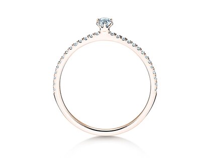 Verlobungsring Classic Pavé in 18K Roségold mit Diamanten 0,30ct G/SI
