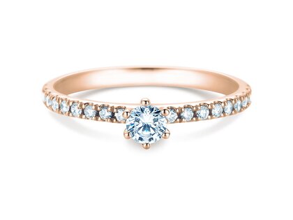 Verlobungsring Classic Pavé in 14K Roségold mit Diamanten 0,40ct G/SI