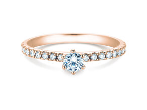 Verlobungsring Classic Pavé in 14K Roségold mit Diamanten 0,40ct G/SI