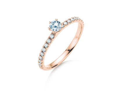 Verlobungsring Classic Pavé in 14K Roségold mit Diamanten 0,40ct G/SI