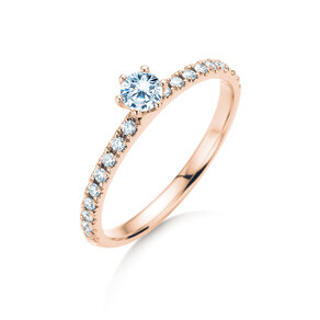 Verlobungsring Classic Pavé in 14K Roségold mit Diamanten 0,40ct G/SI