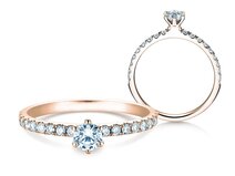 Verlobungsring Classic Pavé in 14K Roségold mit Diamanten 0,50ct G/SI