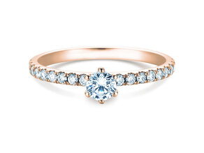 Verlobungsring Classic Pavé in 9K Roségold mit Diamanten 0,50ct G/SI