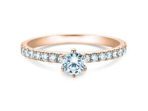 Verlobungsring Classic Pavé in 14K Roségold mit Diamanten 0,60ct G/SI