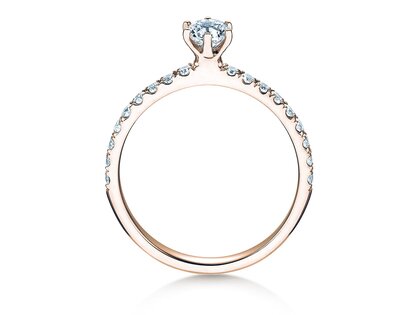 Verlobungsring Classic Pavé in 14K Roségold mit Diamanten 0,60ct G/SI