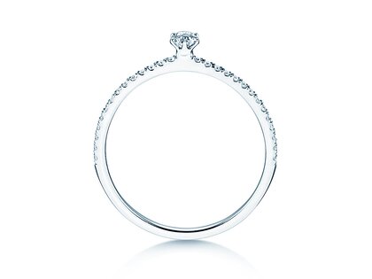 Verlobungsring Classic Pavé in 18K Weißgold mit Diamanten 0,30ct G/SI