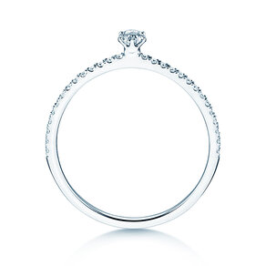 Verlobungsring Classic Pavé in 18K Weißgold mit Diamanten 0,30ct G/SI