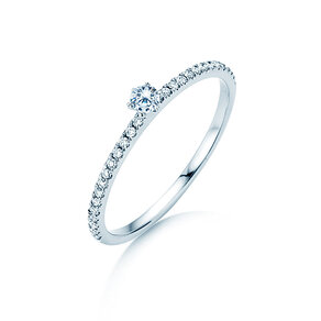 Verlobungsring Classic Pavé in 18K Weißgold mit Diamanten 0,30ct G/SI