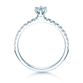 Verlobungsring Classic Pavé in 18K Weißgold mit Diamanten 0,40ct G/SI