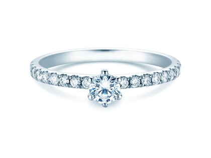 Verlobungsring Classic Pavé in 14K Weißgold mit Labordiamanten 0,50ct E/VS