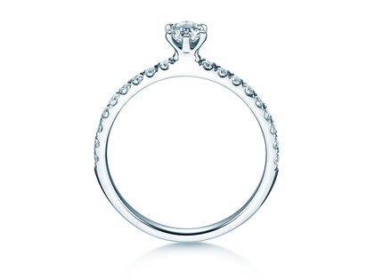 Verlobungsring Classic Pavé in 14K Weißgold mit Labordiamanten 0,50ct E/VS