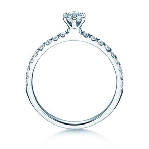 Verlobungsring Classic Pavé in 14K Weißgold mit Labordiamanten 0,50ct E/VS