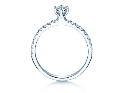 Verlobungsring Classic Pavé in 18K Weißgold mit Diamanten 0,60ct G/SI