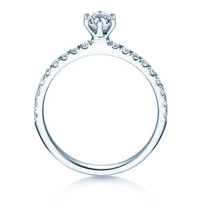 Verlobungsring Classic Pavé in 18K Weißgold mit Diamanten 0,60ct G/SI