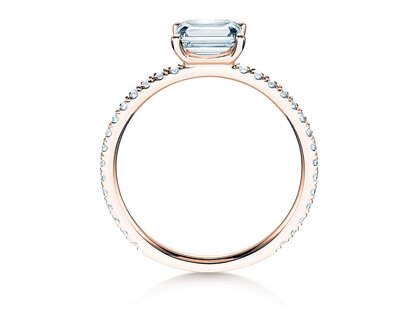 Verlobungsring Emerald-Cut in Roségold