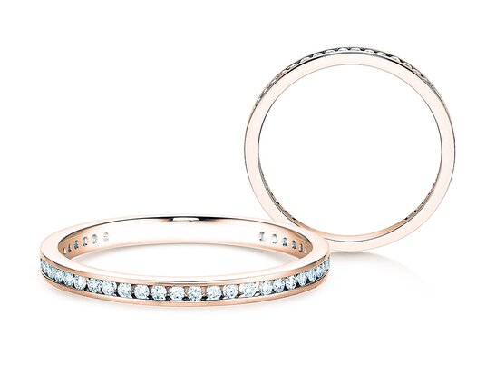 Verlobungsring Endless Love in 18K Roségold mit Diamanten 0,20ct G/SI
