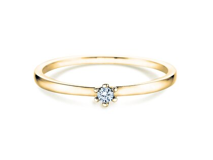 Verlobungsring Classic Petite in 14K Gelbgold mit Diamant 0,07ct G/SI