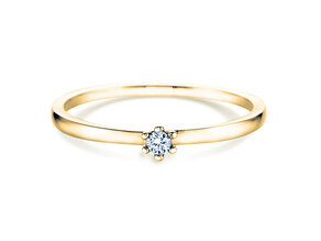 Verlobungsring Classic Petite in 14K Gelbgold mit Diamant 0,07ct G/SI