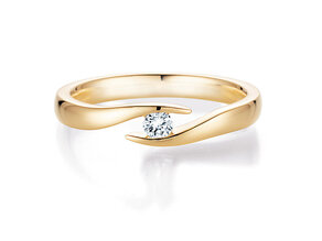 Verlobungsring Twist in 14K Gelbgold mit Diamant 0,20ct H/SI