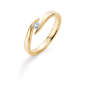 Verlobungsring Twist in 14K Gelbgold mit Diamant 0,20ct H/SI